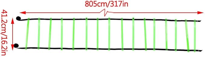 BAFOVY 16 Rung Agility Ladder, Adjustable Flat Plastic Rungs with Durable Nylon Straps, for Football Rugby Tennis Baseball Speed Training
