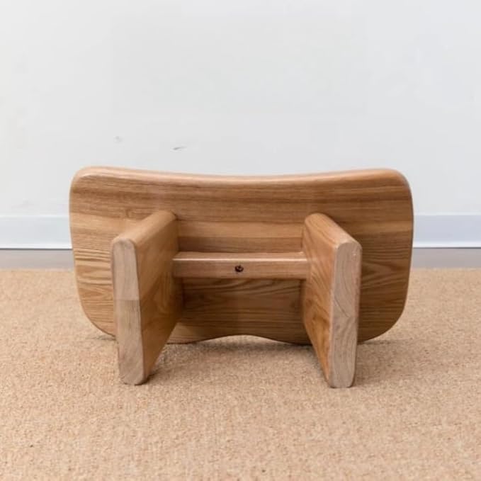 Luxurious Butterfly Meditation Bench Solid Oak Wood Wooden Kneeling Ergonomic Seiza Seat Yoga Stool Seiza Prayer Bench (Ebony Finish)