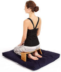 Kneeling Meditation Bench with Foldable Bamboo Meditation Bench Legs, Perfect Kneeling Stool Ergonomic Bamboo Yoga Bench, with Carrying Bag
