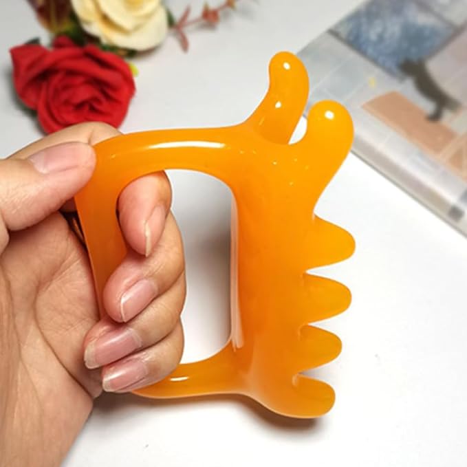 Healifty Handheld Massage Tools 2 Pcs Resin Beeswax Shoulder Back Neck Body Massagers for Daily Tension Relief Promote Blood Circulation and Relaxation