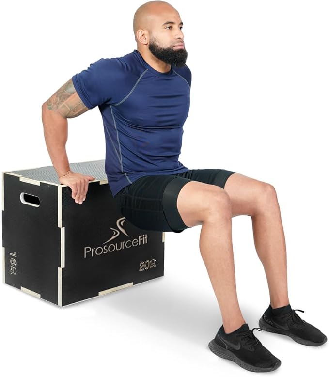 ProsourceFit 3-in-1 Wood Plyometric Jump Box For Cross Conditioning, Agility, Vertical Jump Training & Plyo Workouts