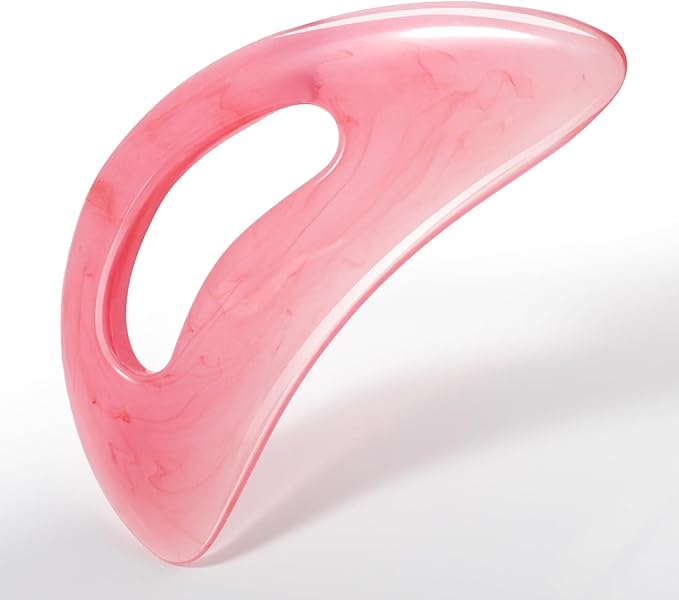 Scienlodic Gua Sha Massage Tool with Handle (Resin) Larger Guasha Scraping Tool for Back Neck Face Leg Massage, Lymphatic Drainage, Cellulite Remove - Large