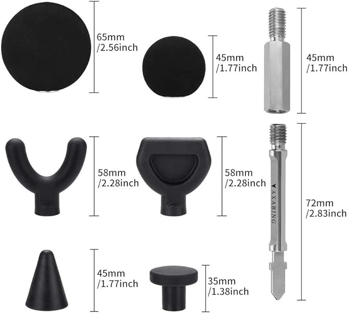CALIDAKA 9pcs Jigsaw Massage Adapter Bit Massage Ball of Percussion Attachment Tool for Soft Tissue,Deep Tissue,Trigger Point Massage Gun Tips