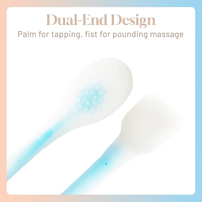 GSHOW Manual Back Massager Long Handheld Silicon Massage Hammer for Shoulder Back Soreness Relief, Massaging Whole Body Legs Arms