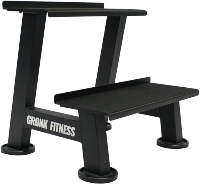 Gronk Fitness Kettlebell Rack | 2-Tier Heavy-Duty Weight Storage Shelf for Home Gym | Scratch-Resistant Padded Shelves | Organize Kettlebells, Dumbbells, and Gym Equipment | Easy Assembly
