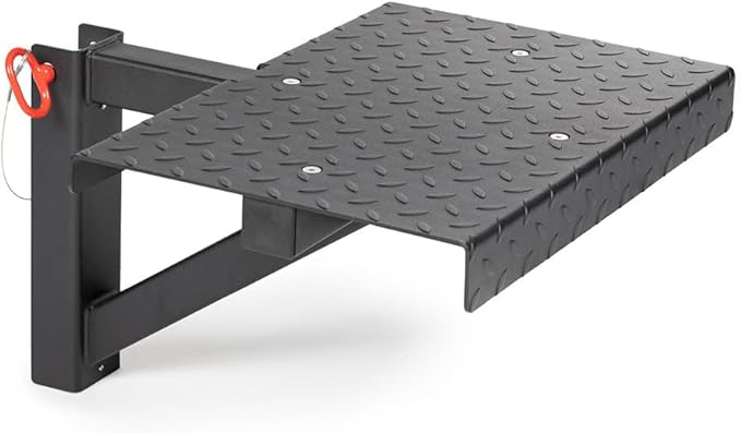 Titan Fitness T-3 Series Rack Mounted Step-Up Platform, 22" x 15" Diamond Plate Steel Step, Adjustable Power Rack Attachment for Step-Ups, Plyometrics & Strength Training, 550 LB Capacity