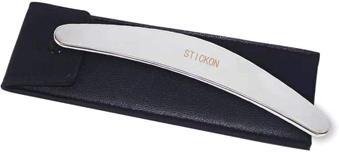STICKON Stainless Steel Gua Sha Scraping Massage Tool IASTM Tools Great Soft Tissue Mobilization Tool (Sickle Shape)