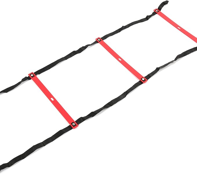 Fixed Agility Ladder for Football Training, Speed Rope Ladder with 12 Rungs, Bright Color Footwork Ladder for Soccer Drills, 6M Durable PP Sports Ladder for Team and