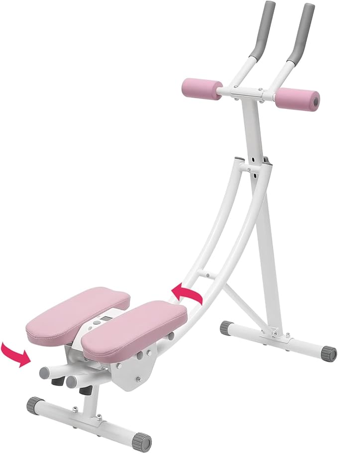 Ab Machine,Portable Core Abs Exercise Machine With LED Display And 6 Silent Rollers,3-Level Adjustment,Adjustable Ab Trainer Machine,For Abs Workout At Home Gym,Ab Machine For Home, Gyms,Etc