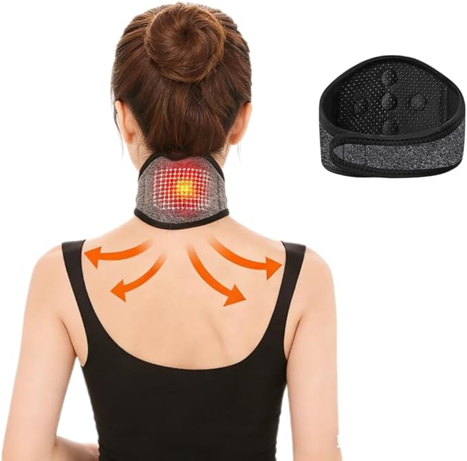 Magnetic Self Heating Neck Brace Adjustable Neck Wrap Protector Thermal Neck Guard Cervical Collar for Neck Relief Relaxation Sleeping