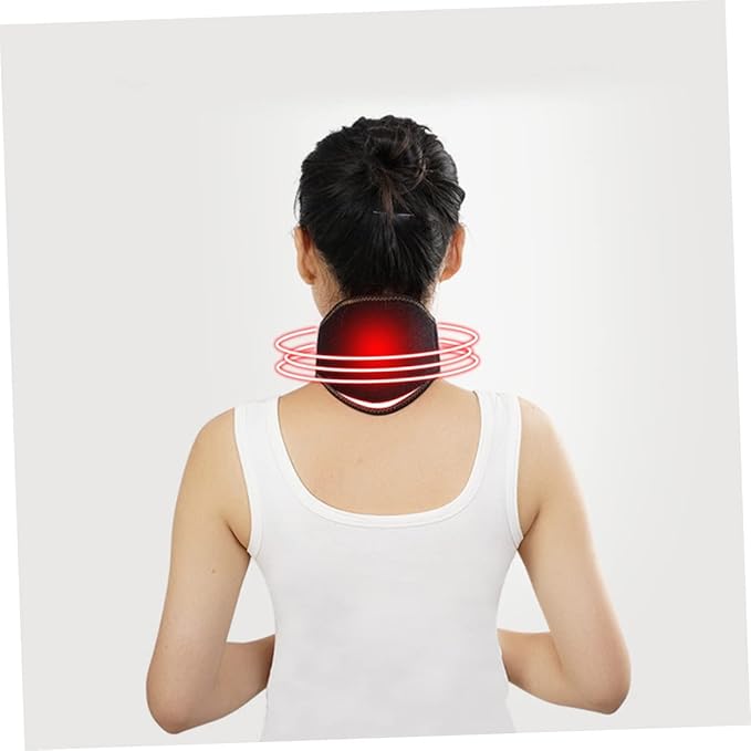 FRCOLOR Self Heating Neck Massager Band Magnetic Therapy Neck Guard for Relief Relaxation Portable Lightweight for Home Outdoor Use Black