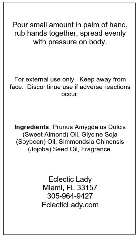 Cucumber Mint Massage Oil, 4 oz, With Sweet Almond Oil and Jojoba Oil, Preservative Free, Perfect for Aromatherapy and Relaxation