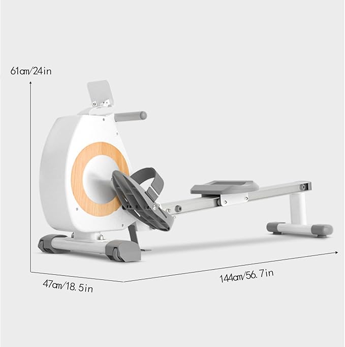 Rowing Machine Magnetic Rower Machines for Home Cardio Training 8 Levels Resistance, Single Slide Rail with Tablet Holder LCD Monitor, Max 350lb Weight Capacity, App Compatible