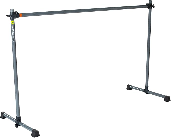 Balanced Body Portable Barre, Pilates Bar, Workout Equipment for Home Gym or Pilates Studio, 4 ft or 6ft, Dark Gray.