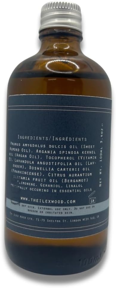 The Ilex Wood - Relax - Vegan Natural Soothing Spa Massage Oil, Handmade - 3.38 fl oz (100ml)