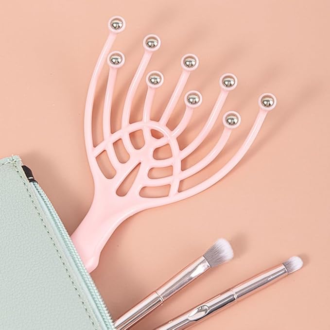 Baluue Handheld Scalp Massager with 9 Rolling Balls for Deep Relaxation Portable Manual Head Massage Tool for Office Home Spa Use