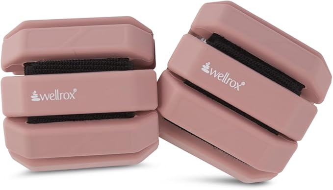 Wellrox Weighted Bangles – Adjustable Ankle and Wrist Weights for Women & Men – Set of Ankle Weights 2 lbs (1 lb Each Wrist Weight) | Weighted Arm Bands for Pilates, Yoga, Running & Walking