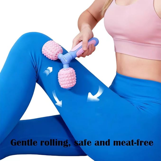 Ryoma Cat Paw Dual-Roller Massager, Protable Hand Held Massage Roller,Muscle Kneading Sensation, Silicone Softness Comfortable Massage Tool,Suitable for Gifting and Personal use