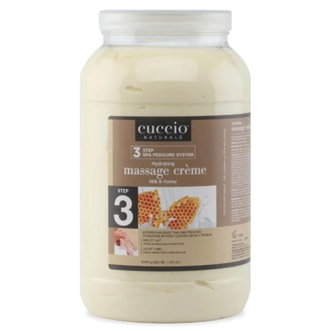 Cuccio Hydrating Massage Crème – Milk & Honey, 120 Ounce – Luxurious Moisturizing Cream for Professional Spa and Home Use, Deep Hydration, Non-Greasy Formula