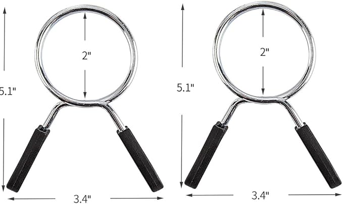 Barbell Clips Olympic Barbell Clamps Collars 2 Inches Weight Bars Lock Dumbbell Spring Clips Circlip Fitness Weightlifting Buckle for Strength Training Gym Accessory