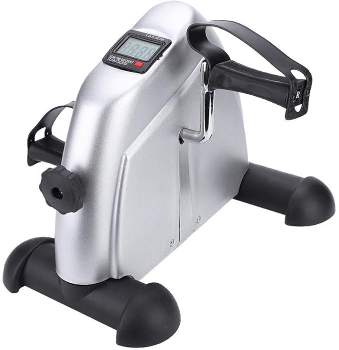 Under Desk Pedal Exerciser, Compact Mini Exercise Bike for Seniors, Indoor Leg and Hand Trainer for Home Gym Fitness