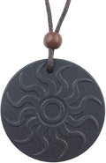 Volcanic Energy Stone Protection Necklace, Flame Pattern, Unisex Adult, Alloy, Energy Protection Necklace