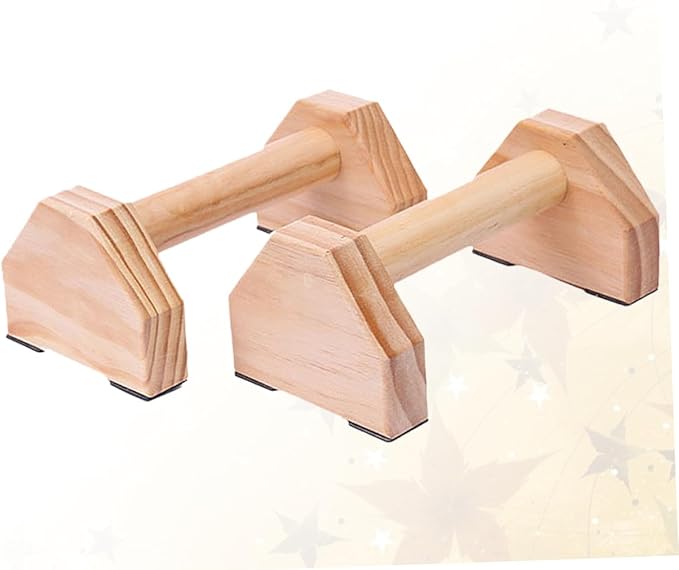 Didiseaon Solid Wood Push-up Bracket Pair, Muscle Training Fitness Equipment with Handstand Bars for Home Strength Training and Calisthenics