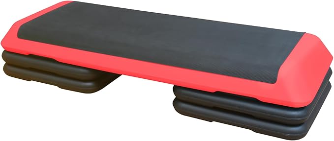 Adjustable Aerobic Workout Step Platform with 4 Stackable Risers in Fitness Exercise Platform Trainer,43” Aerobics Workout Stepper for Home Gym Cardio Strength Training