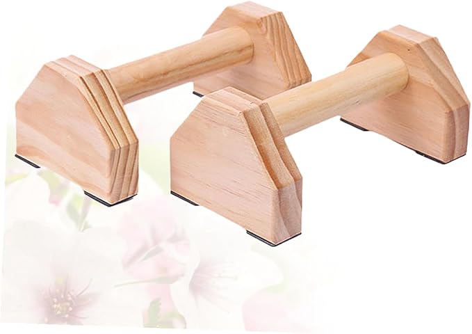 Didiseaon Solid Wood Push-up Bracket Pair, Muscle Training Fitness Equipment with Handstand Bars for Home Strength Training and Calisthenics