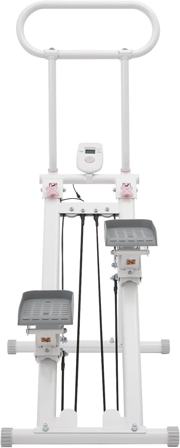 Folding Stair Stepper Machine with LCD Display | 300lbs Capacity Quiet Vertical Climber for Home Gym Fitness & Weight Loss