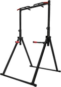 Pull Up Bar, Triangular Dip Bar Station for Home Gym Strength Training Workout Power Tower 440lbs Adjustable Height Pull Up Bar Free Standing for Home Gym Sports Centers Strength Train