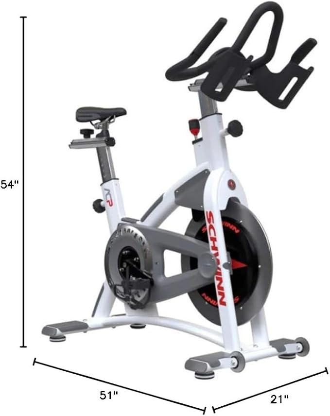 Schwinn AC Performance Plus Indoor Bike with Carbon Blue Belt Drive and Morse Taper - White