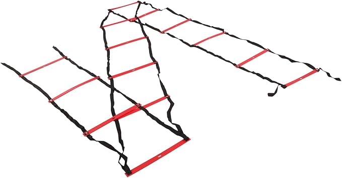 7M 14 Rung Agility Speed Ladder Stairs, Adjustable Training Ladder for Soccer Football Fitness, Non - Slip PP Agility Ladder with Angle Markers for Athletes and Coaches