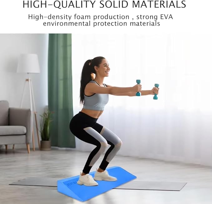 Stretch Slant Board Yoga Wedge Block EVA Foam Squat Wedge Block Home Gym Leg Workout Wedges Fitness Accessories Blue