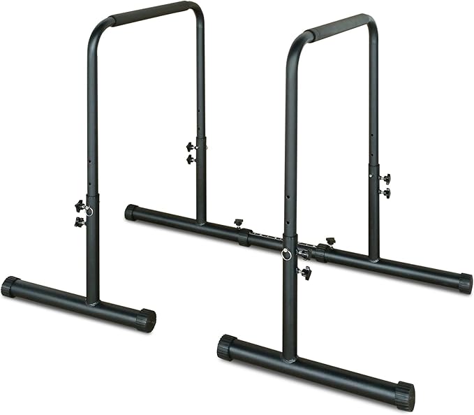 Power Tower Dip Station Pull Up Bar Stand Heavy Duty 550 LBS Capacity, Adjustable Height Multi-Function Home Gym Equipment for Pull Ups Dips Push Ups Strength Training