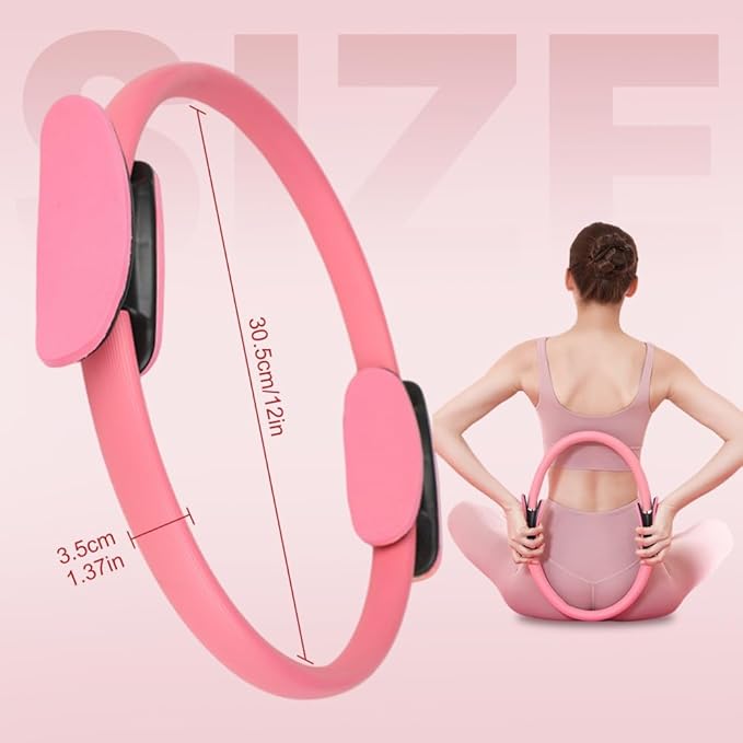 Magic Pilates Ring Fitness Circle, 2025 Upgrade Pilates Ring Fitness Trainer, Women Pilates Magic Circle Equipment with Dual Padded Handles for Toning Arms Workout