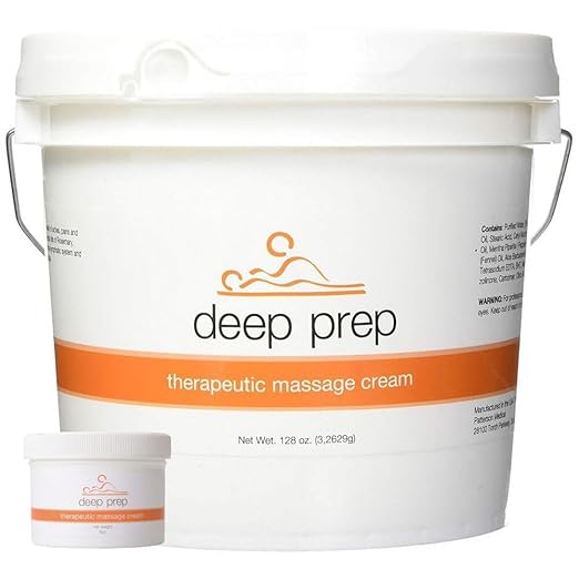 Rolyan Deep Prep Relax Massage Cream, 8 oz, Professional Quality Massage Creme for Relaxing Full Body Massage
