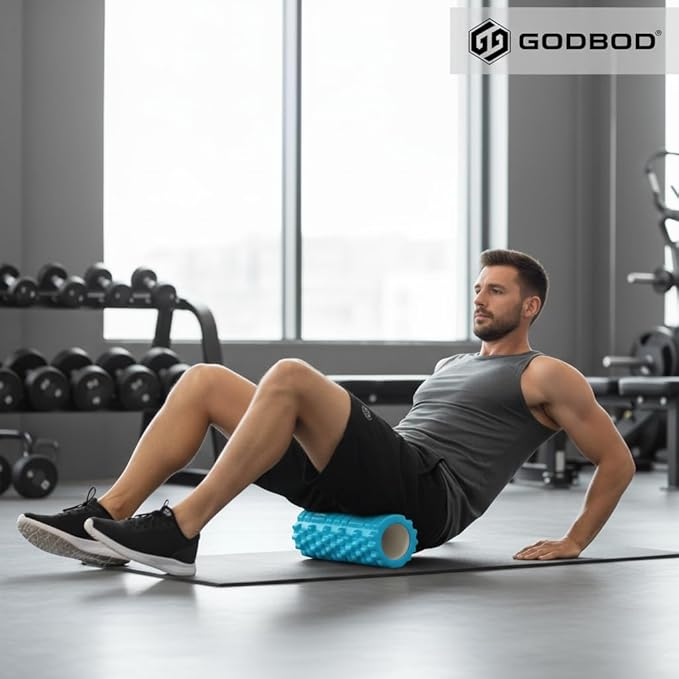Strong Foam Roller - Deep Tissue Medium Density Muscle Massager with Myofascial Trigger Point Release, Back Massage Roller for Soreness and Mobility 13 x 5.5 Inch