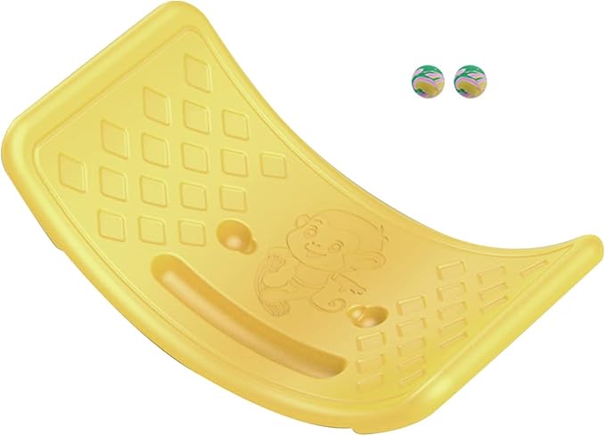 Rocker Board Balancing Training,Balance Board, Plastic Balance Seesaw Board with Elastic Ball, Improves Motor Skills and Build Core Strength, for Kids Toddlers Teens Balance Training, Balance boa