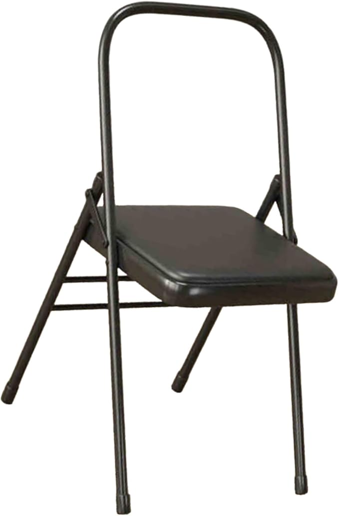Yoga Chair,Gymnasium Auxiliary Equipment Home,Metal Pilates Assist,for Indoor and Outdoor Studio(Black)