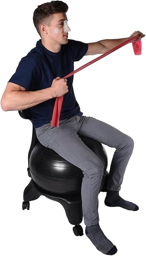 Yoga Ball Chair,Yoga Ball，Exercise Ball, Yoga Ball Chair Ergonomic Desk Ball Chair for Adults Exercise Ball Seat to Spine Alignment Extra Thick Yoga Office Chair with Wheels
