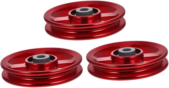 3pcs Aluminum Alloy Cable Machine Pulley Wheels Fitness Equipment Pulley System Attachment Replacement for Home Gym Strength Training