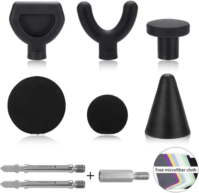 CALIDAKA 9pcs Jigsaw Massage Adapter Bit Massage Ball of Percussion Attachment Tool for Soft Tissue,Deep Tissue,Trigger Point Massage Gun Tips