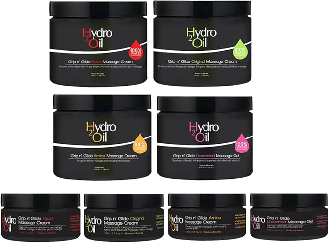 Hydro 2 Oil Unscented Massage Gel 13.5 fl oz - Water Dispersible Formula with Jojoba and Grapeseed Oil Enriched with Vitamin E