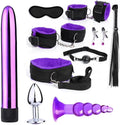 Pilates 7-Piece Purple Plush Nylon Yoga Training Multifunctional Equipment Set, Adjustable Size, Hip and Wrist Exercise Accessories, Couple Gift