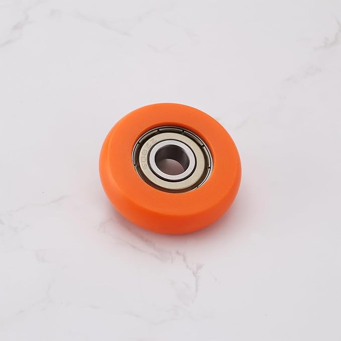 2PCS Rowing Machine Seat Wheel Outer Diameter 36mm Width 10mm Inner Diameter 8mm Nylon Stainless Steel Roller Wheel with Bearing Load Capacity 67kg Orange