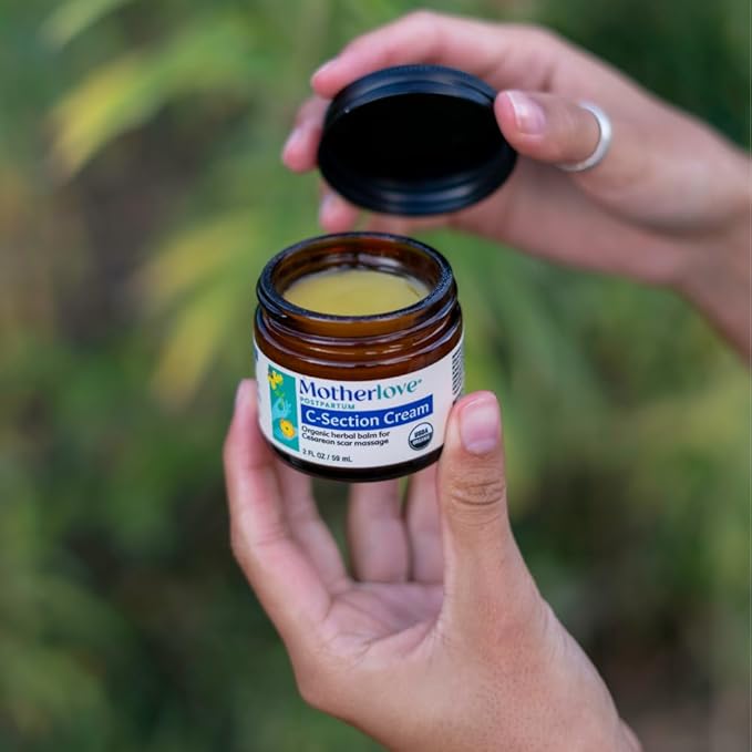 Motherlove C-Section Cream (1oz) Organic Herbal Nourishing Scar Cream—Soothes Discomfort While Minimizing Appearance & Reducing Scar Tissue Build-up—Non-GMO, Cruelty-Free