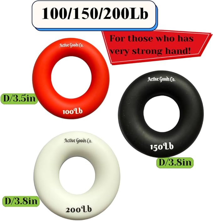 Hand Exerciser - PROFESSIONAL GRADE, Set or Single, Different Sizes. Visit to see more! Bague classique en silicone parfaite pour améliorer la force, la puissance et la vitesse dans les poignets.