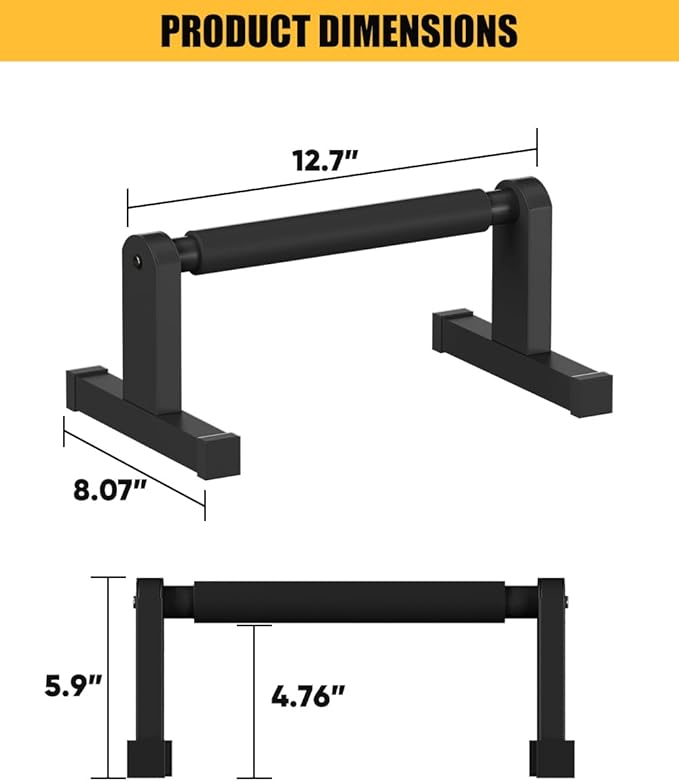 Push Up Bars | Heavey Duty Parallettes Dip Bar with Non-slip Grips for Calisthenics Planche L Sit Handstand Fitness Floor Workout, Pushup Station Handles Stand for Gym Strength Training