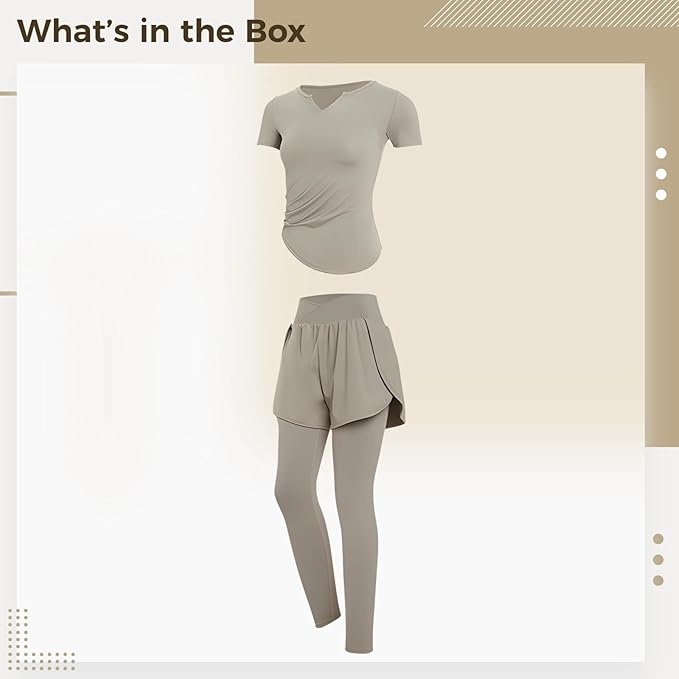 Xxl Black & Khaki 2-Piece Women'S Pilates Set, Breathable, Sweat-Wicking Activewear For Yoga & Running